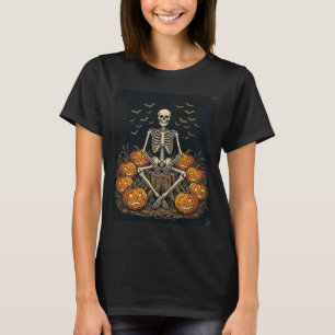 Halloween Skeleton Pumpkin Vintage Retro Design_1 T-Shirt