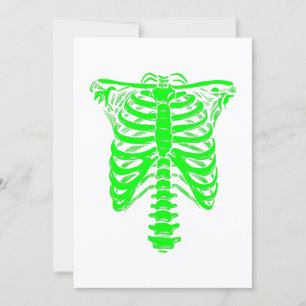 halloween Skeleton Rib Cage acid green Invitation