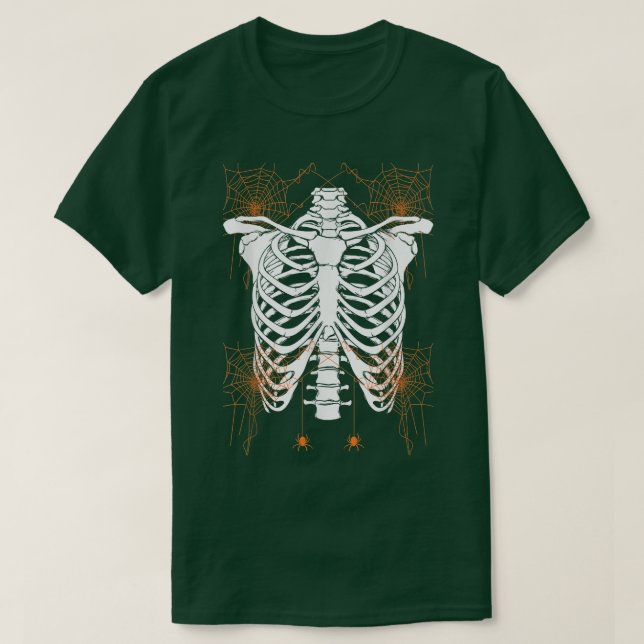Halloween Skeleton Rib Cage Halloween Tee Funny Wo (Design Front)