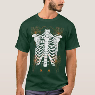 Halloween Skeleton Rib Cage Halloween Tee Funny Wo