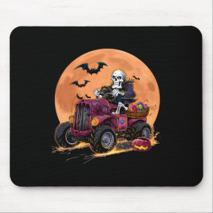 Halloween Skeleton Riding Monster Truck Toddler Bo Mouse Pad