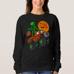 Halloween Skeleton Riding Monster Truck Toddler Bo Sweatshirt