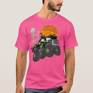 Halloween Skeleton Riding Monster Truck Toddler Bo T-Shirt