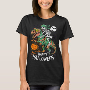 Halloween Skeleton Riding Mummy T Rex Dinosaur Sca T-Shirt