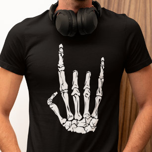 Halloween Skeleton Rock Hand Heavy Metal Fans Tri-Blend Shirt