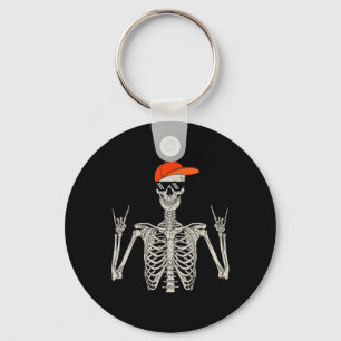 Halloween Skeleton Rock On Hand Skeleton Men Boys Key Ring