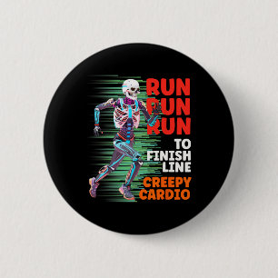 Halloween Skeleton Runner Creepy Cardio Jogger Spo 6 Cm Round Badge
