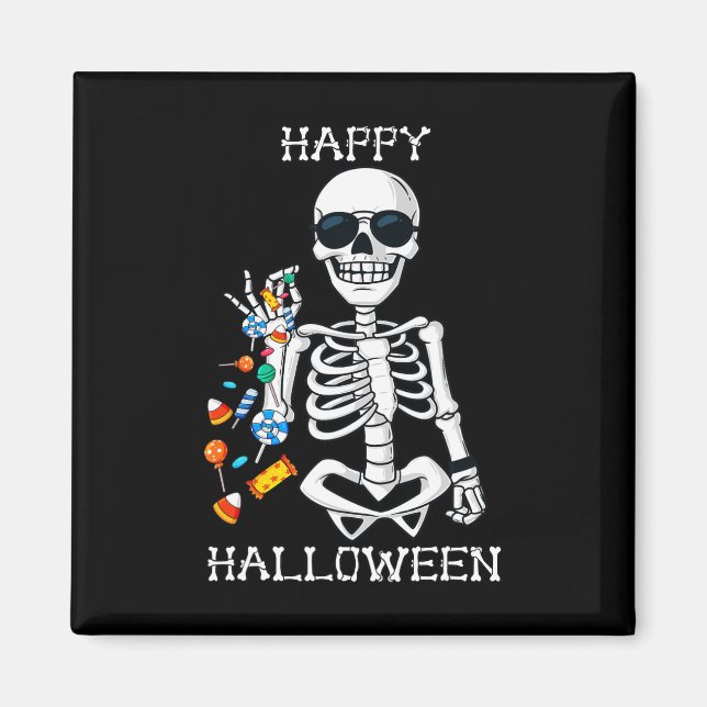 Halloween Skeleton Salting Candy Fun  Magnet (Front)