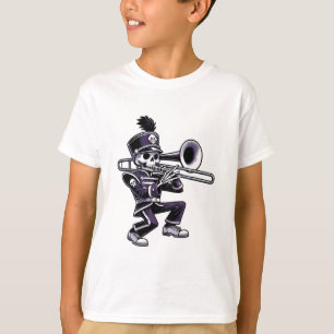 Halloween Skeleton School Marching Band Trombone P T-Shirt