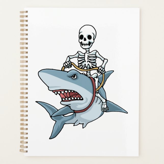 Halloween Skeleton Shark Funny Halloween Gift Planner (Front)