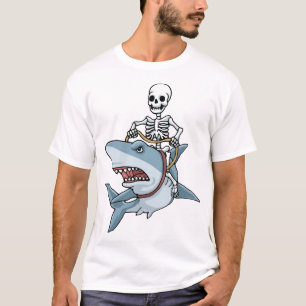 Halloween Skeleton Shark Funny Halloween Gift T-Shirt