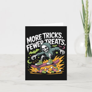 Halloween Skeleton Skater Tricks Skull Skateboard  Card
