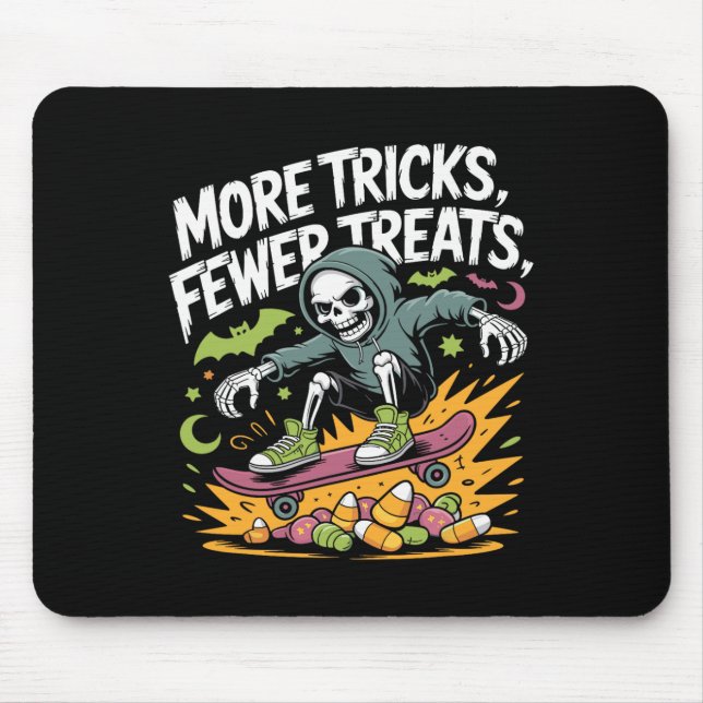Halloween Skeleton Skater Tricks Skull Skateboard  Mouse Pad (Front)