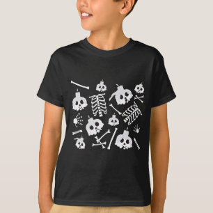 Halloween Skeleton Skull Bones Pattern T-Shirt