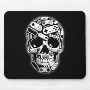 Halloween Skeleton Skull Gamer Boys Men Controller Mouse Pad