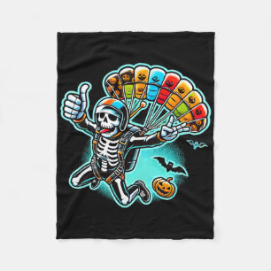 Halloween Skeleton Skydiving Fleece Blanket