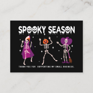 Halloween Skeleton Small business thank you Business Card