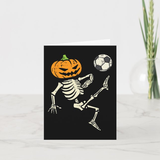 Halloween Skeleton Soccer Football Costume Boy Kid Card (Front)