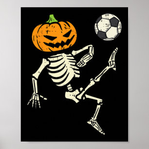 Halloween Skeleton Soccer Football Costume Boy Kid Poster