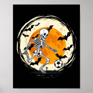 Halloween Skeleton Soccer Funny Footll Costume Men Poster