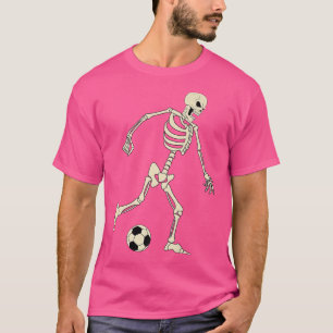 Halloween Skeleton Soccer Player Ball Team Sport  T-Shirt