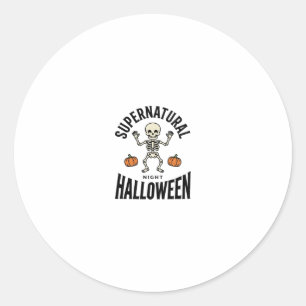 Halloween Skeleton Supernatural Funny Vintage_1 Classic Round Sticker