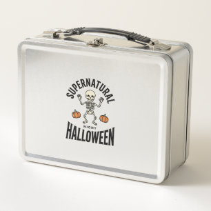 Halloween Skeleton Supernatural Funny Vintage_1 Metal Lunch Box