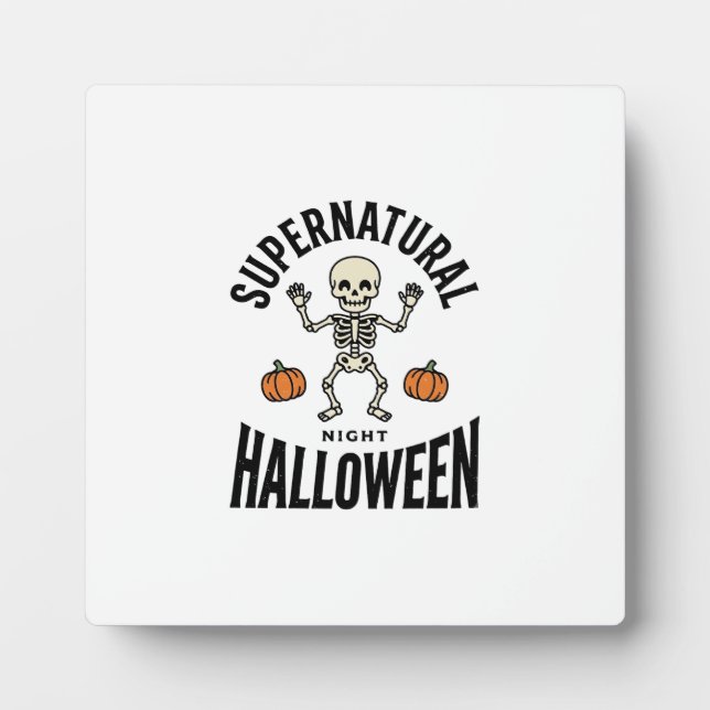 Halloween Skeleton Supernatural Funny Vintage_1 Plaque (Front)