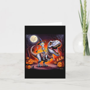 Halloween Skeleton T-rex Ride Card