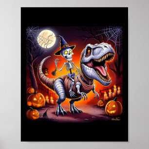 Halloween Skeleton T-rex Ride  Poster