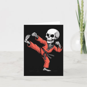 Halloween Skeleton Taekwondo Trick or Treat Spooky Card