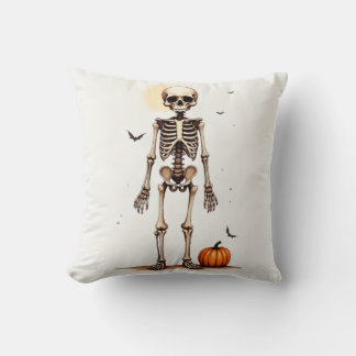 Halloween Skeleton Throw Pillow