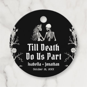 Halloween Skeleton Till Death Do Us Part Wedding Favour Tags