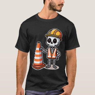 Halloween Skeleton Traffic Cone T-Shirt