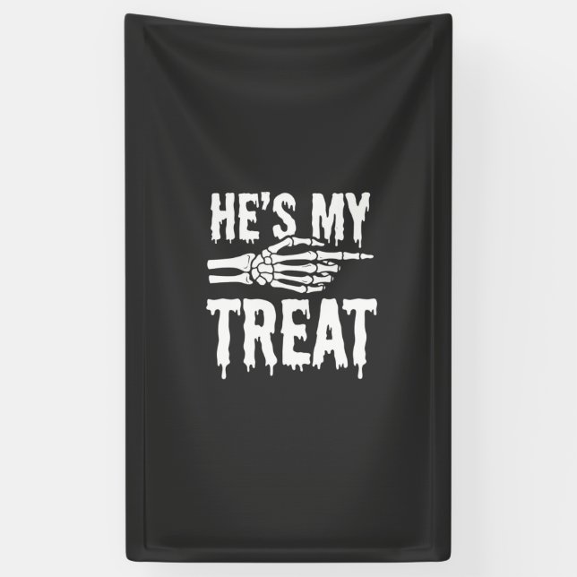 Halloween Skeleton Treat Dripping Typography Desig Banner (Vertical)