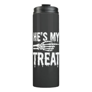 Halloween Skeleton Treat Dripping Typography Desig Thermal Tumbler