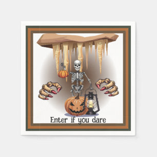 Halloween Skeleton Trick or Treating Napkin