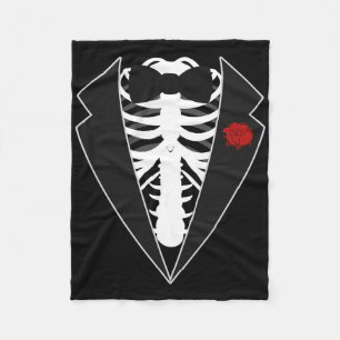Halloween Skeleton Tuxedo Costume  Fleece Blanket