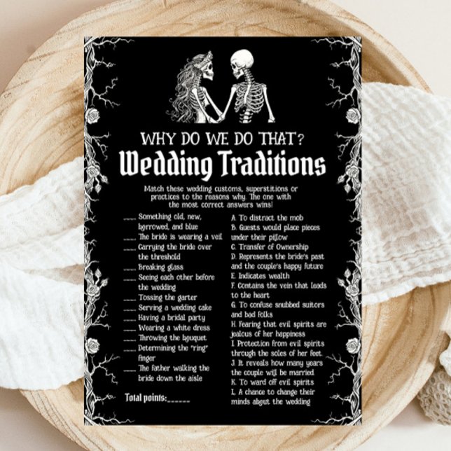 Halloween Skeleton Wedding Traditions Bridal Game Invitation (Halloween Skeleton Wedding Traditions Bridal Game)