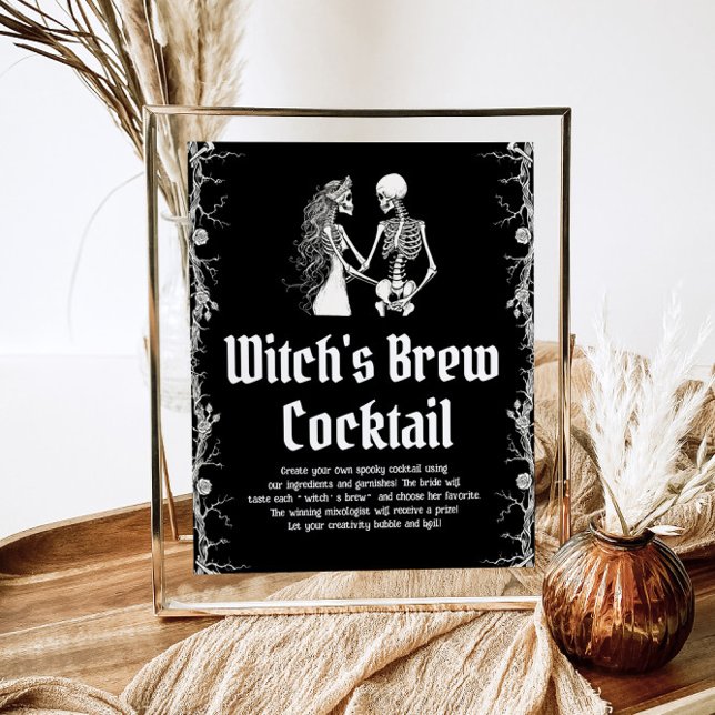 Halloween Skeleton Witch's Brew Cocktail Sign   (Creator Uploaded)