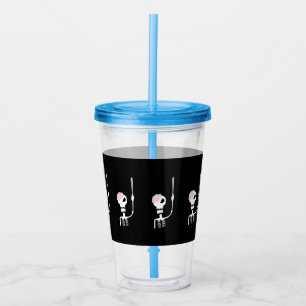 Halloween skeleton with a sword  acrylic tumbler