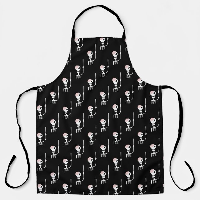 Halloween skeleton with a sword  apron (Front)