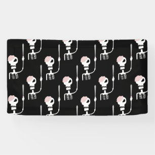 Halloween skeleton with a sword  banner