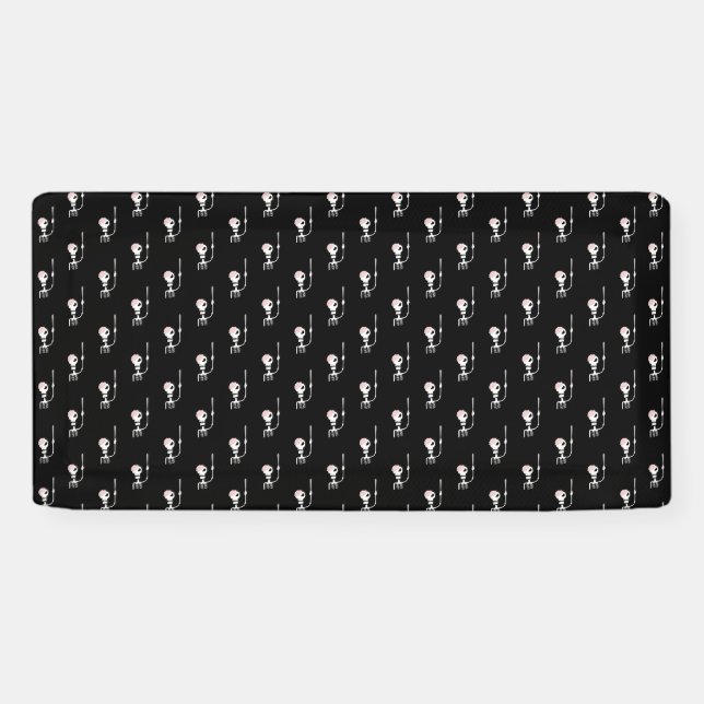 Halloween skeleton with a sword  banner (Horizontal)