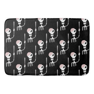 Halloween skeleton with a sword  bath mat