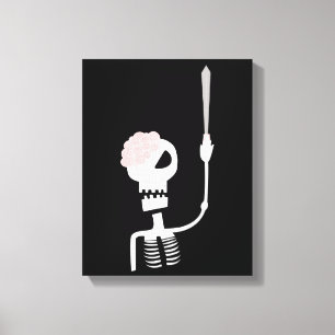 Halloween skeleton with a sword canvas print