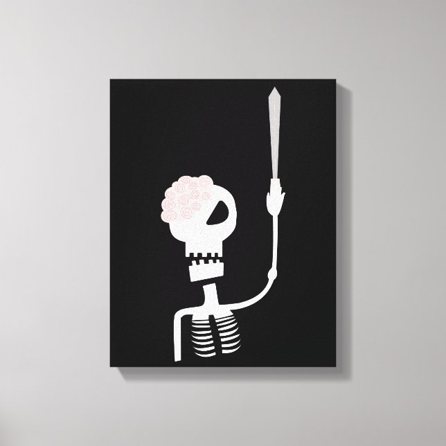 Halloween skeleton with a sword  canvas print (Front)