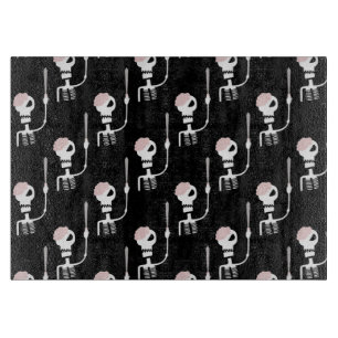 Halloween skeleton with a sword  cutting board