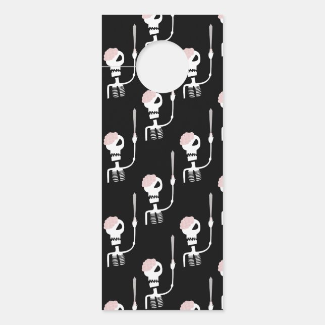 Halloween skeleton with a sword  door hanger (Front)