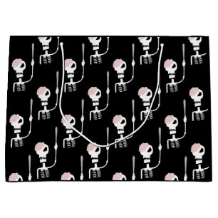 Halloween skeleton with a sword large gift bag